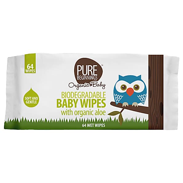 Pure Beginnings Biodegradable Baby Wipes With Organic Aloe- Baby Fe...