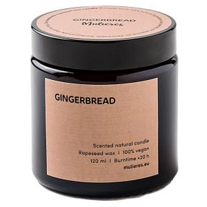 Mulieres Natural Candle Gingerbread - Kerze aus Rapsöl mit Lebkuche...